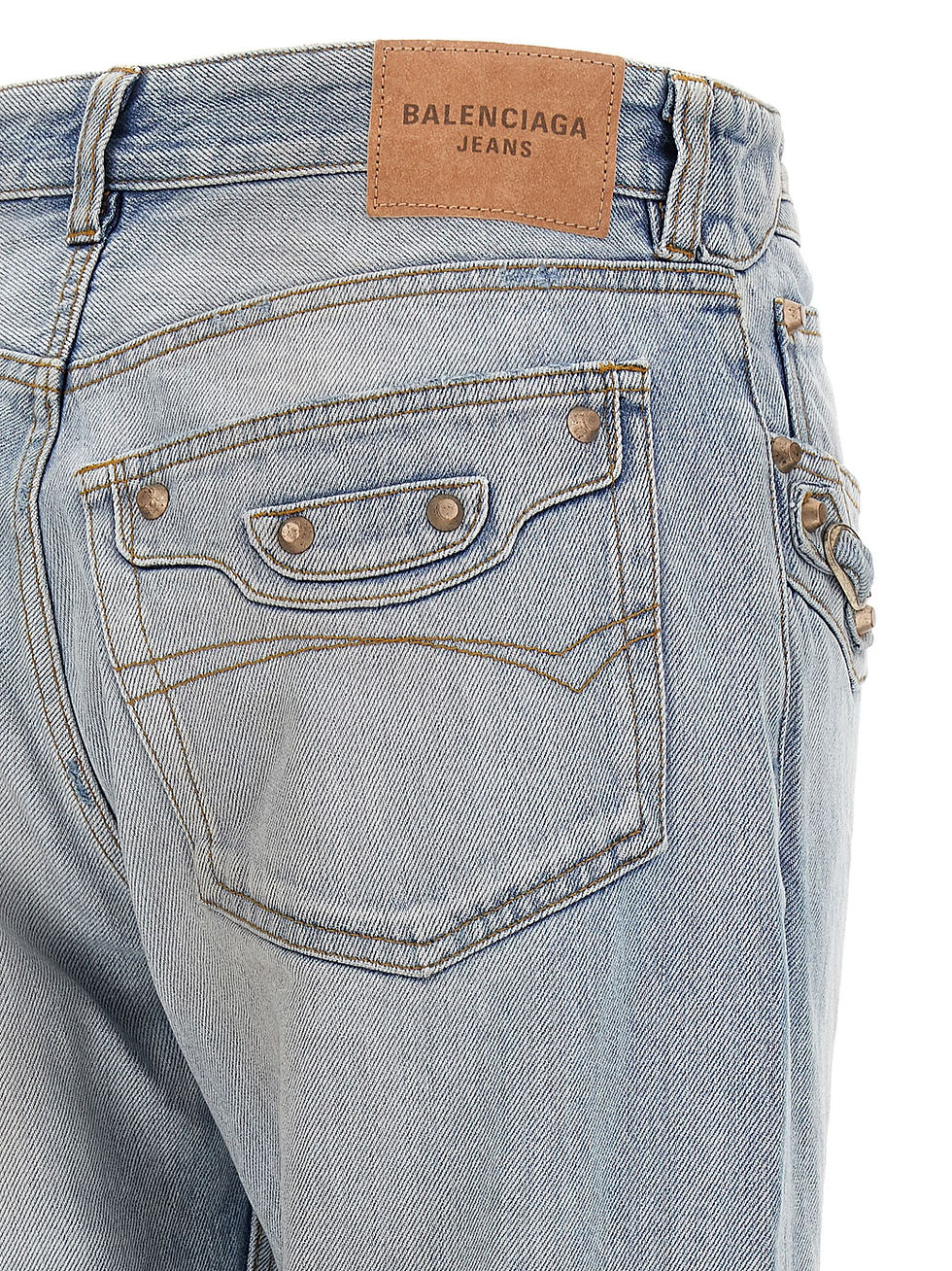 Thumbnail: Balenciaga Blue Cotton Straight-Leg Jeans