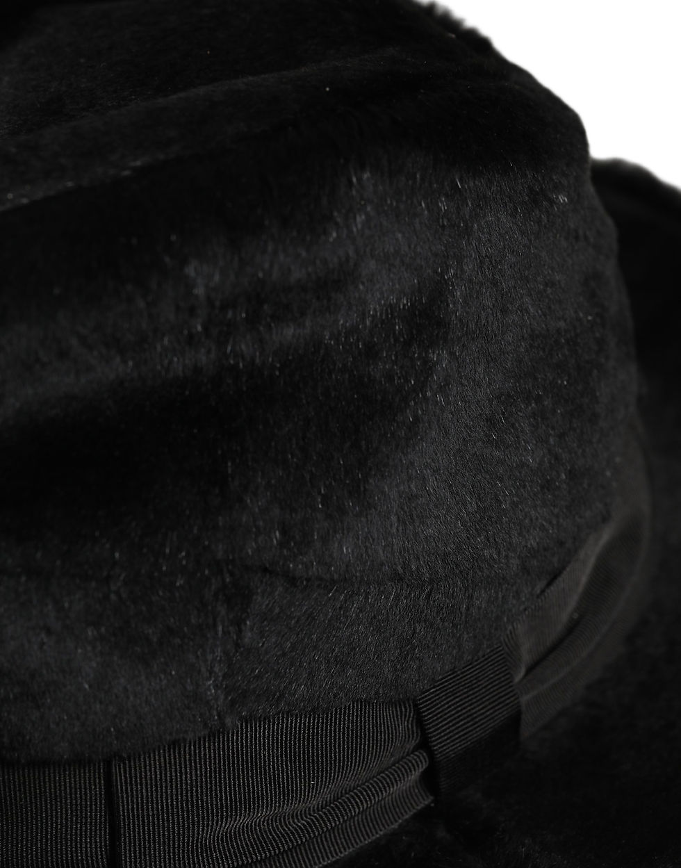 Thumbnail: Dolce & Gabbana Men Black Classic Wide Brim Fedora Capello Hat