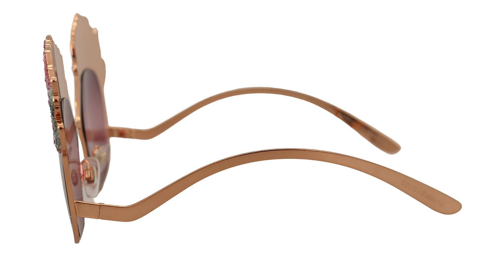 Thumbnail: Dolce & Gabbana Pink Gold Rose Sequin Embroidery DG2202 Sunglasses