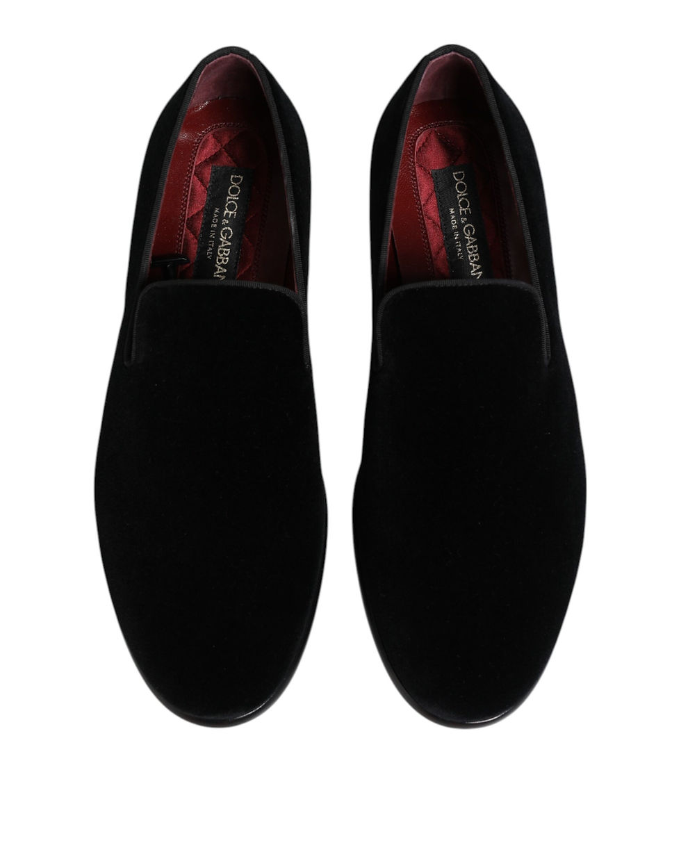 Thumbnail: Dolce & Gabbana Black Velvet Loafers Formal Men Dress Shoes