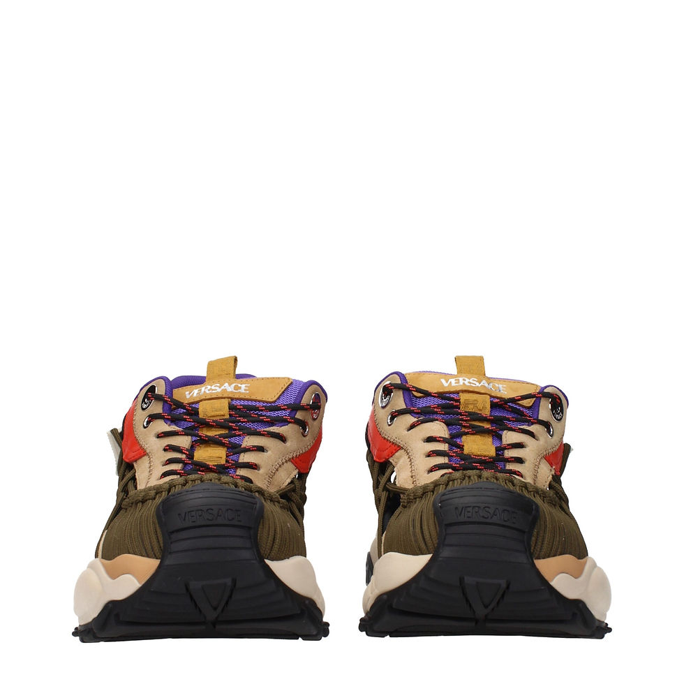 Thumbnail: Versace Beige Leather Athletic Sneakers