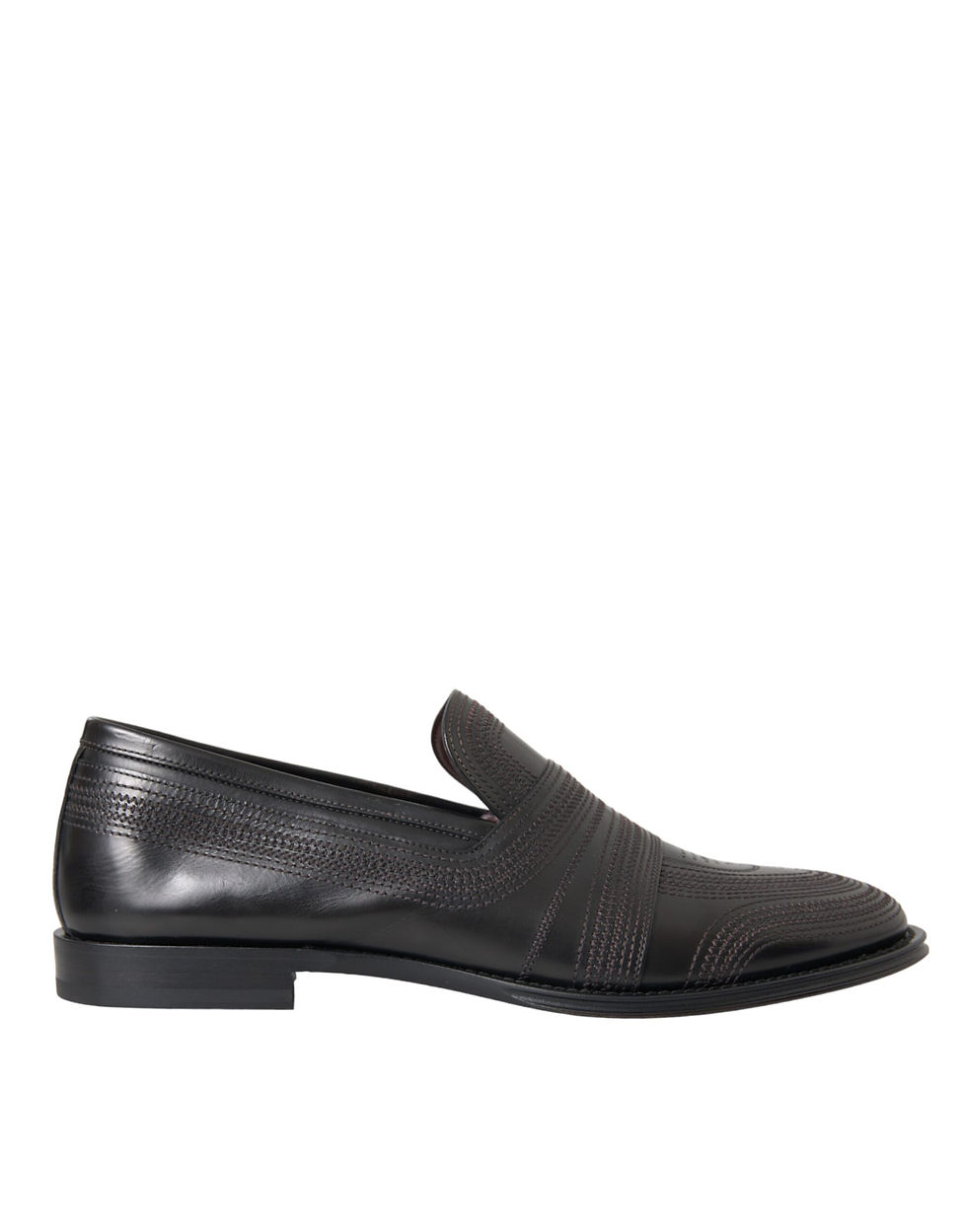 Thumbnail: Dolce & Gabbana Black Brown Leather Loafer Men Dress Shoes