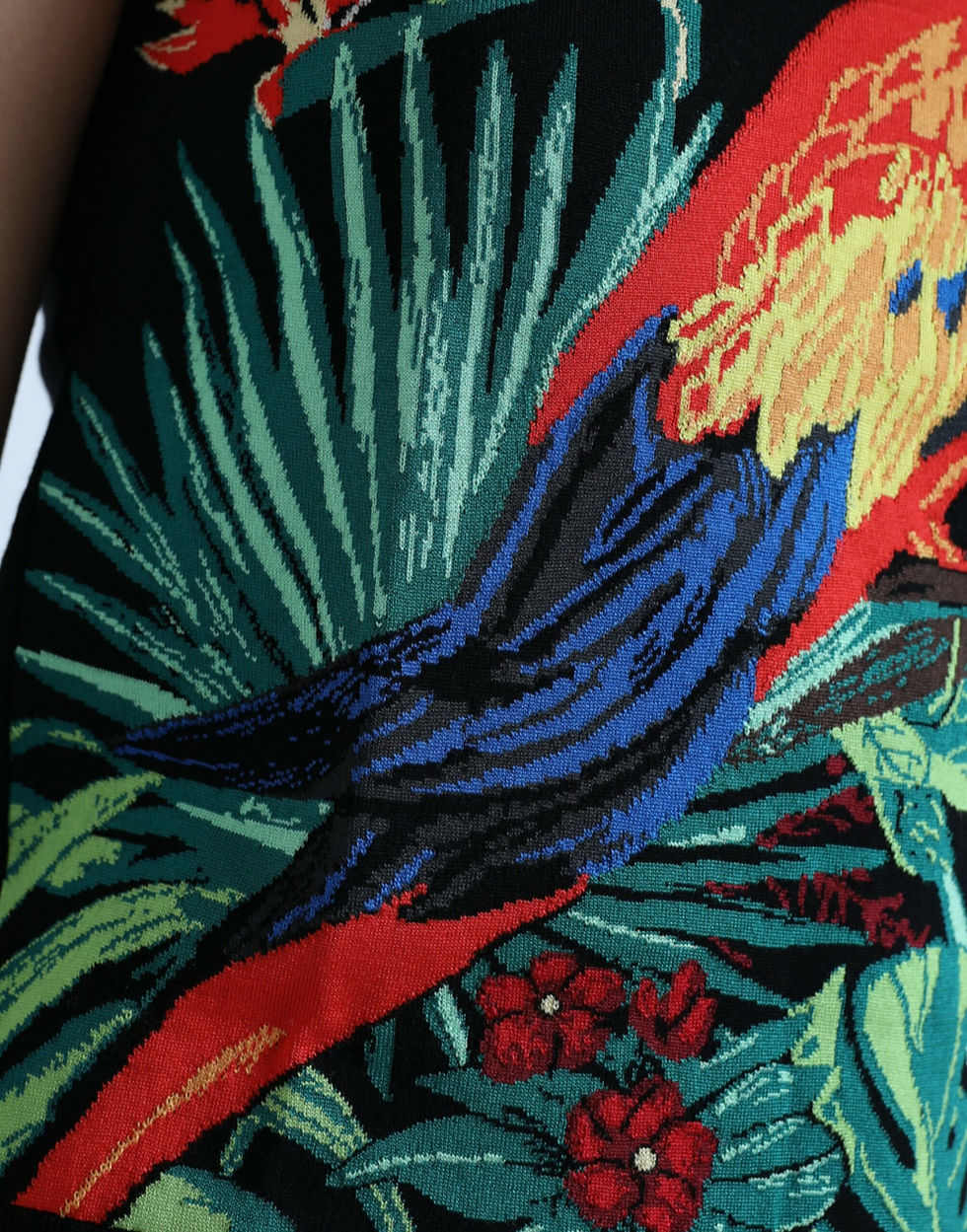 Thumbnail: Dolce & Gabbana Black Jungle Crew Neck Sleeveless Tank Top