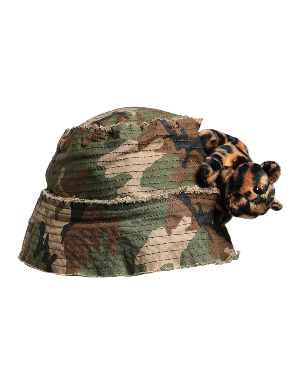 Thumbnail: Dolce & Gabbana Multicolor Leopard Embellish Wide Brim Bucket Hat