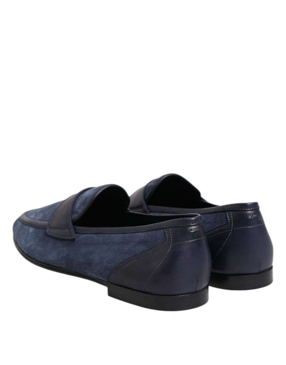 Thumbnail: Dolce & Gabbana Blue Suede Leather Loafers Moccasin Shoes