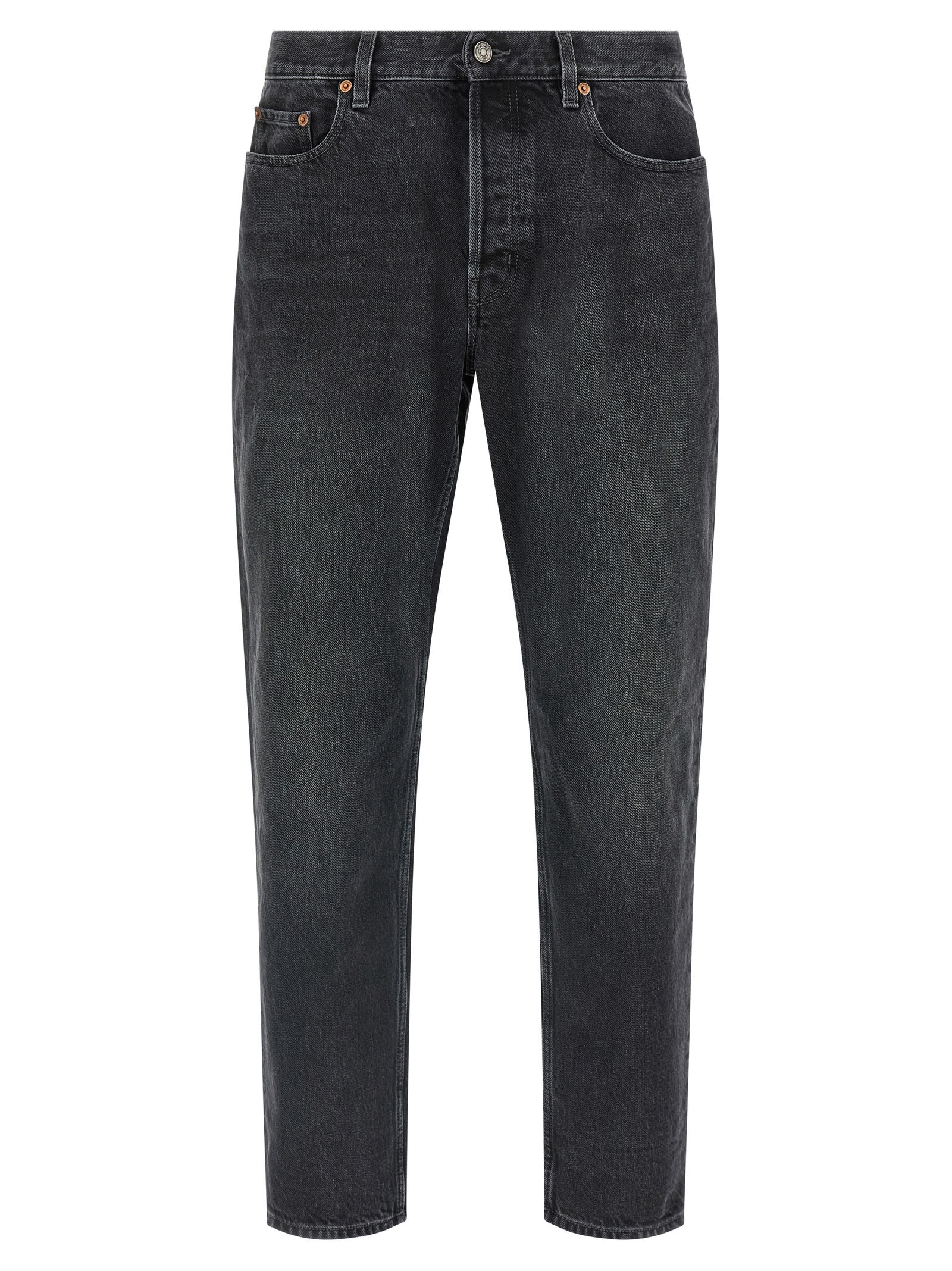 Saint Laurent Black Cotton Straight-Leg Jeans