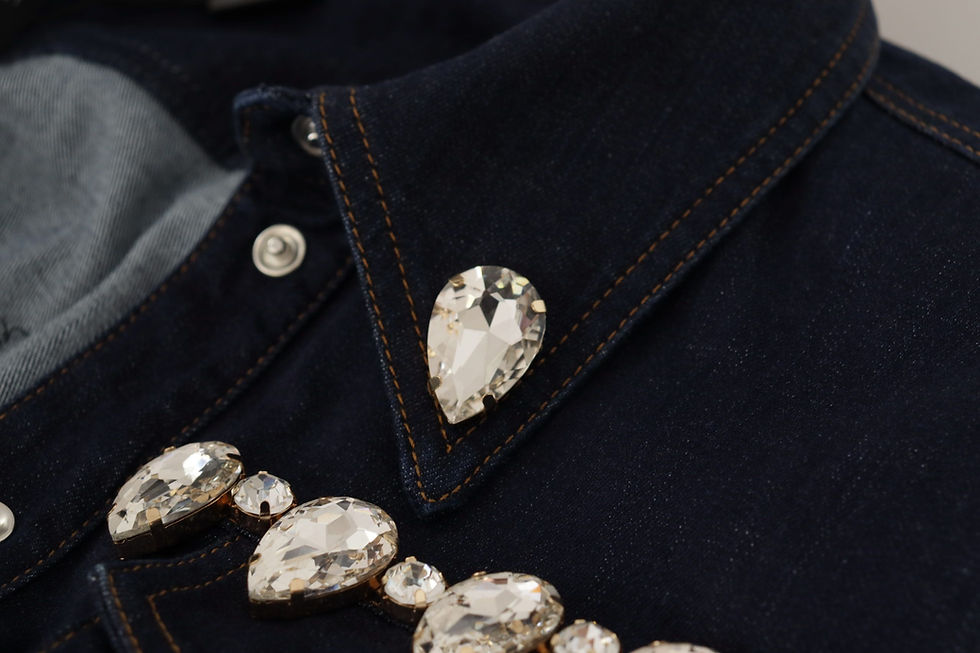 Thumbnail: Dolce & Gabbana Blue Denim Crystal Embellish Cotton Jacket
