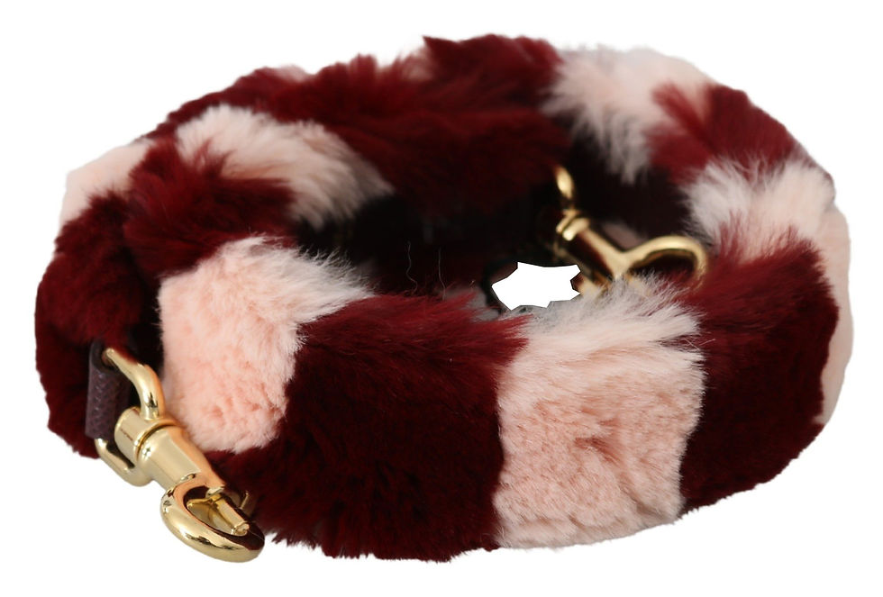 Thumbnail: Dolce & Gabbana Pink Red Lapin Fur Accessory Shoulder Strap