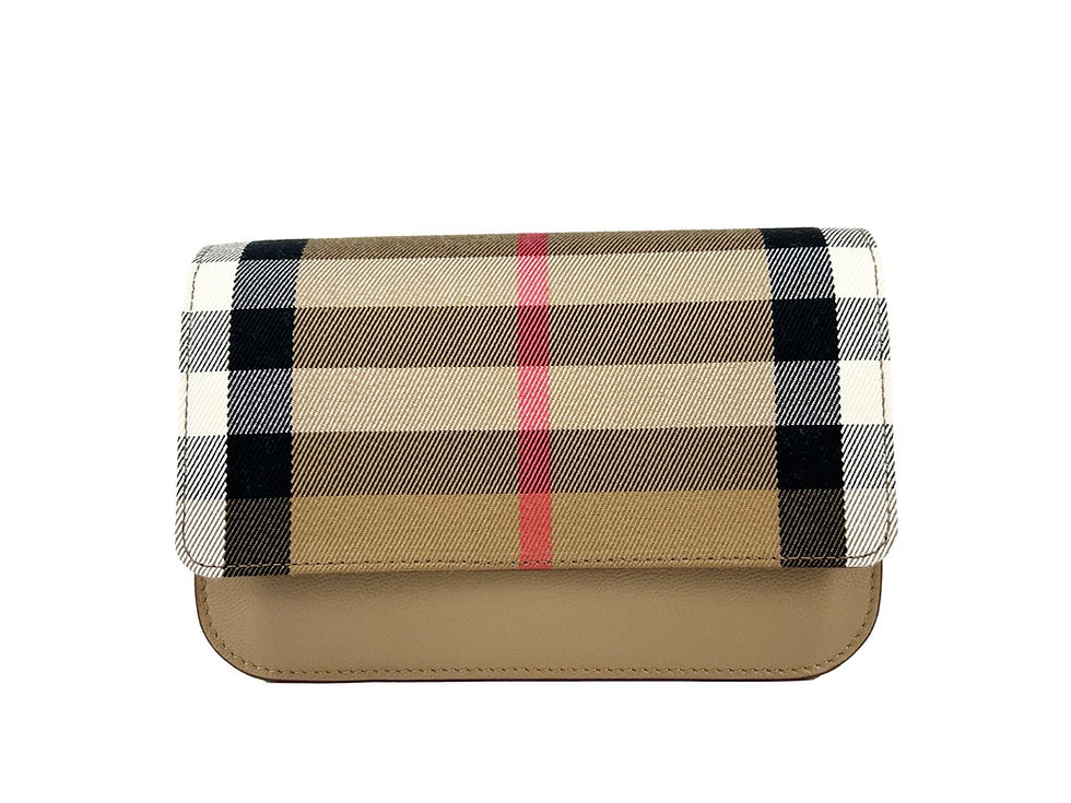 Thumbnail: Burberry Small Leather Madison Crossbody Check Bag