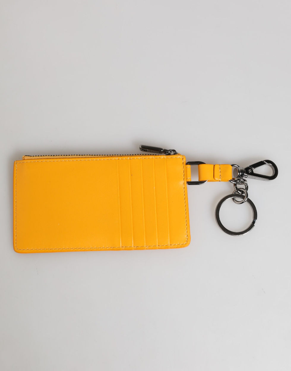 Thumbnail: Dolce & Gabbana Yellow Orange Leather Credit Card Key Holder Clip On Wallet