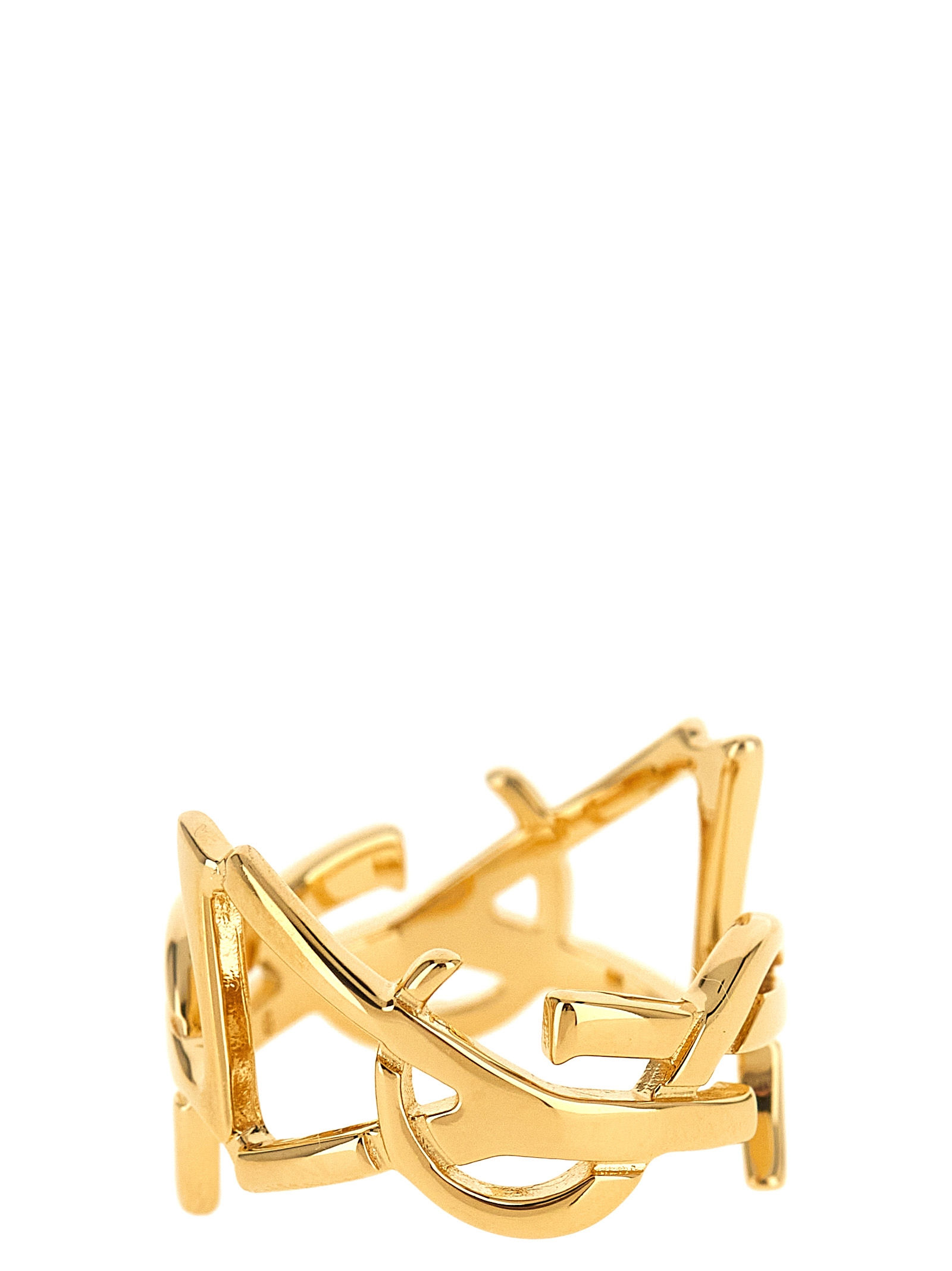 Saint Laurent Gold Brass Broch