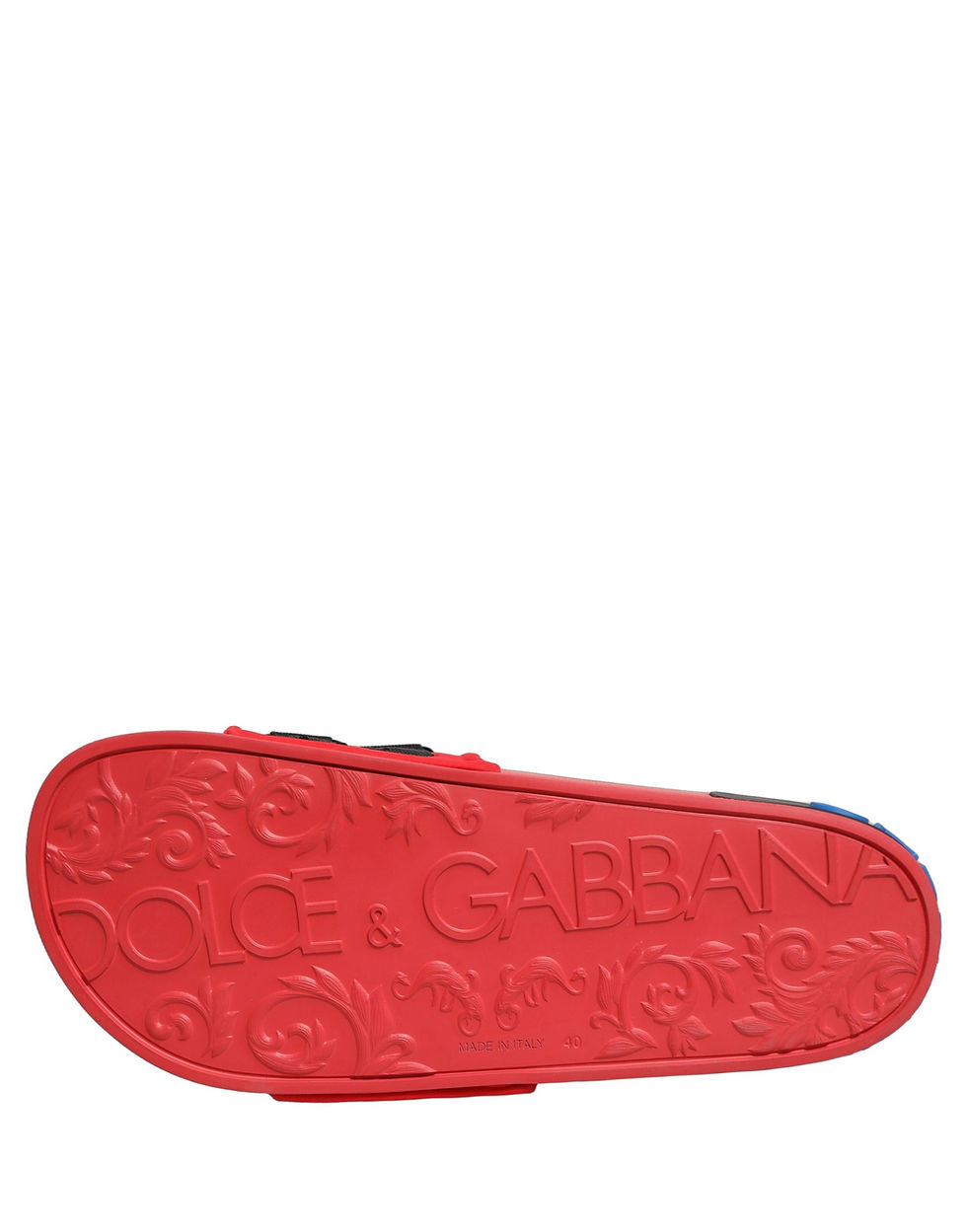 Thumbnail: Dolce & Gabbana Red Neoprene Slides Flats Beachwear Shoes