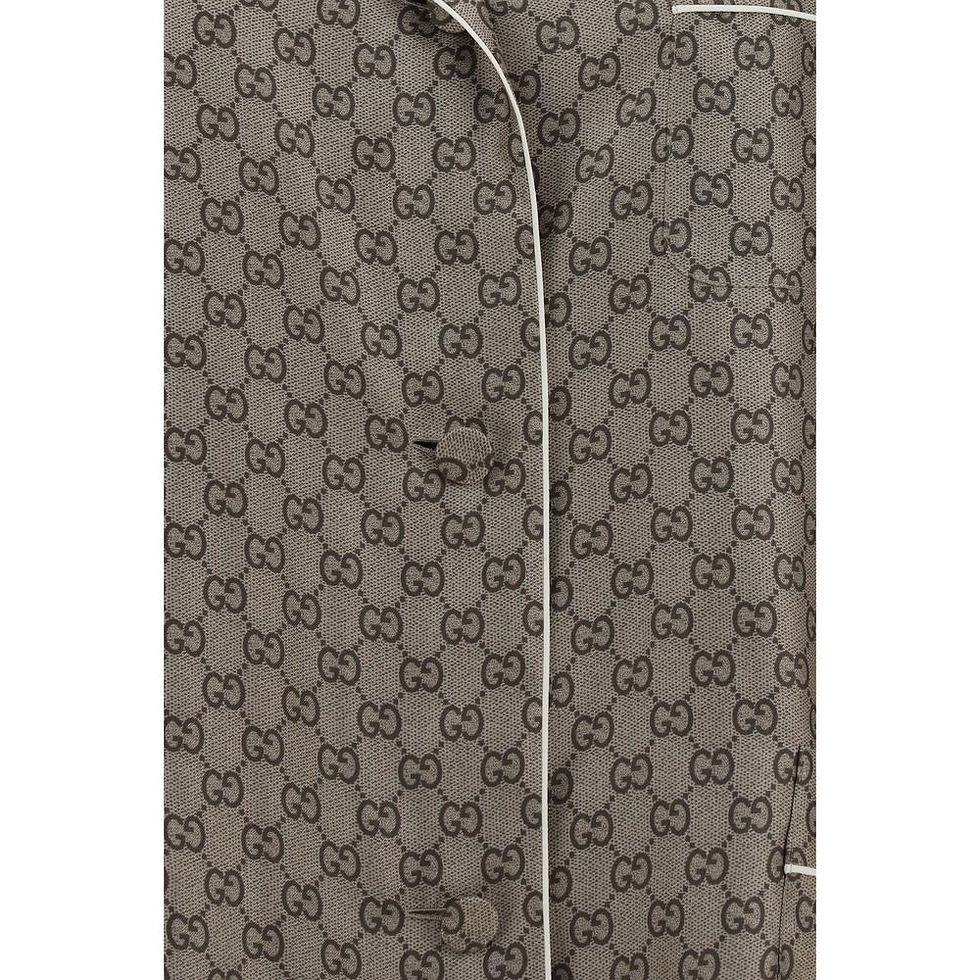 Thumbnail: Gucci Beige Silk Dress Shirt