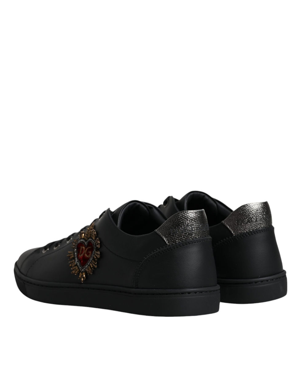 Thumbnail: Dolce & Gabbana Black London Sacred Heart Men Sneakers Shoes