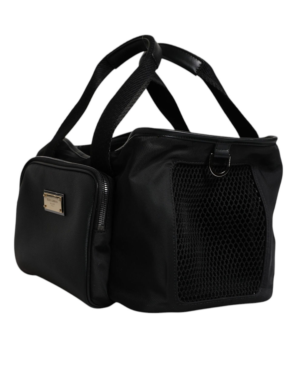 Thumbnail: Dolce & Gabbana Black Shoulder Strap Pet Carry Logo Plaque Bag