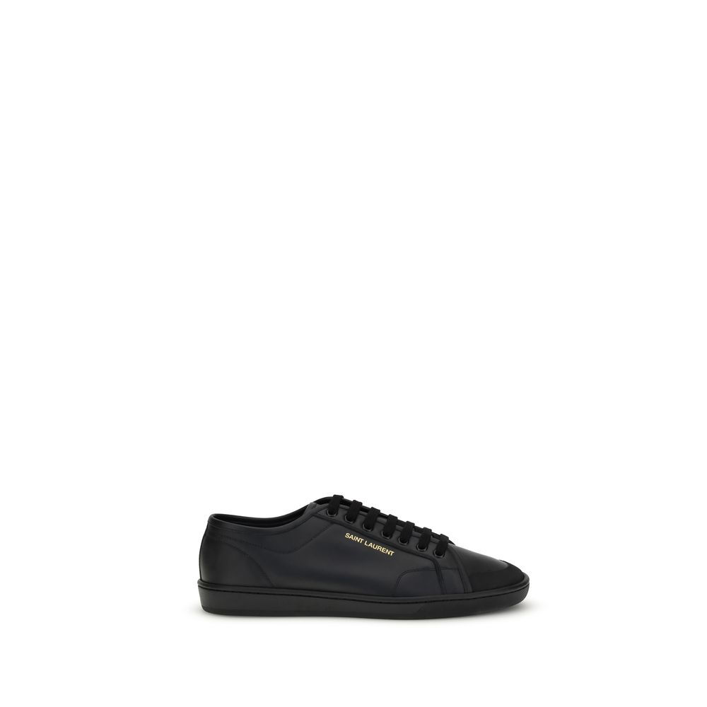Saint Laurent Black Calf Leather Bos Taurus Sneakers
