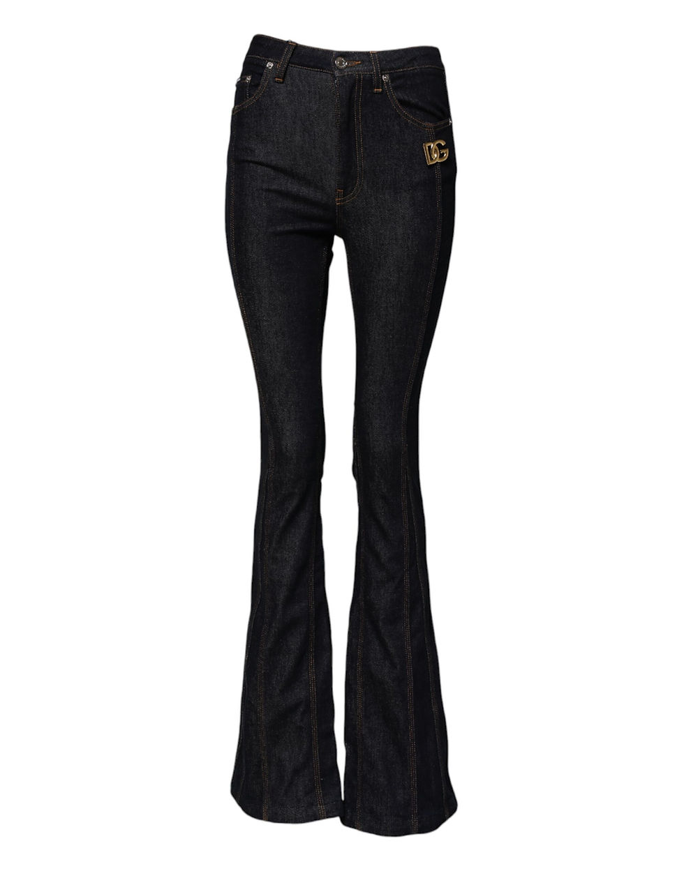 Thumbnail: Dolce & Gabbana Black Cotton Mid Waist Bootcut Denim Jeans