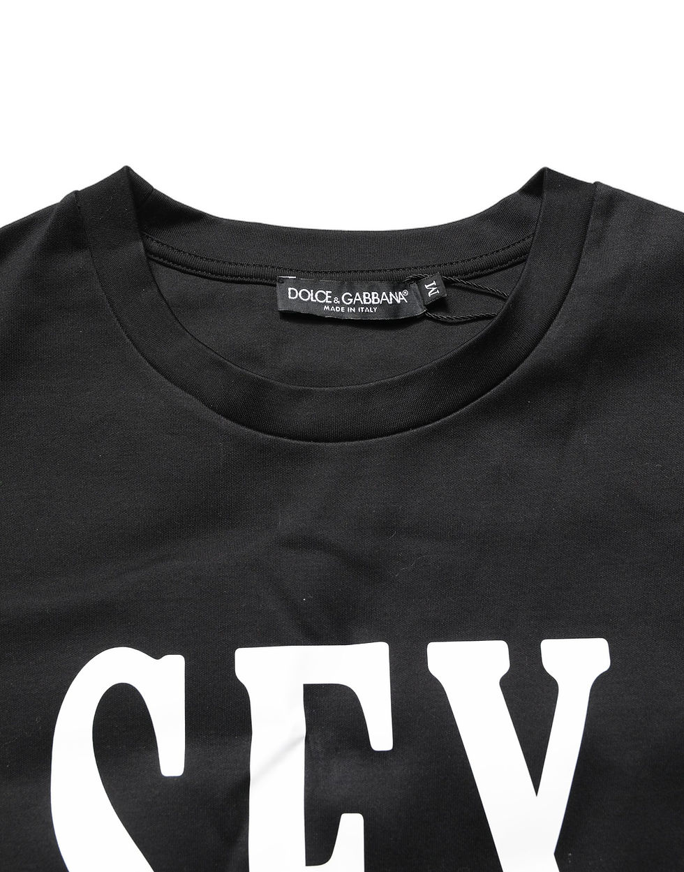 Thumbnail: Dolce & Gabbana Black Jersey Graphic Short Sleeve Crew Neck T-shirt