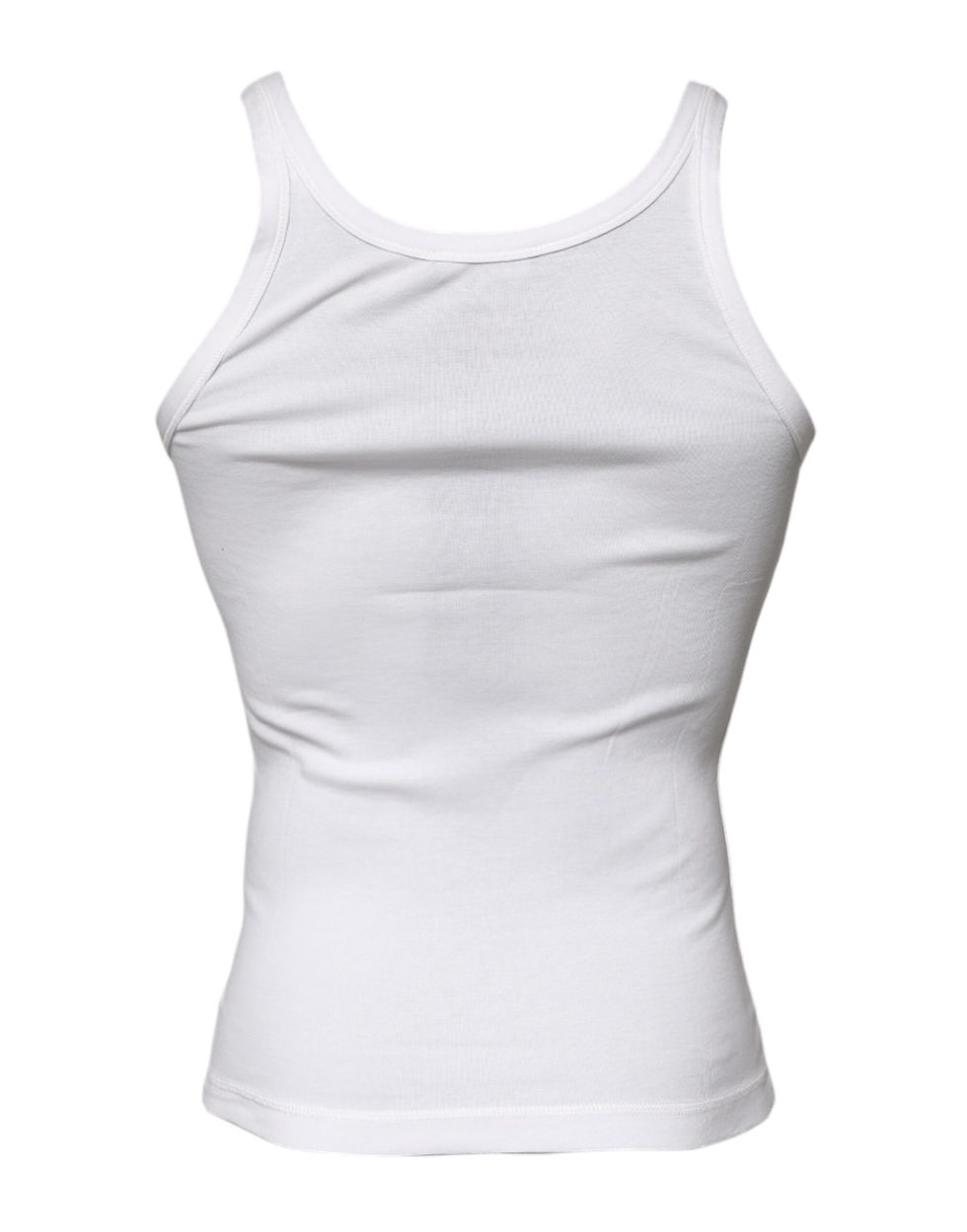 Thumbnail: Dolce & Gabbana Ivory Cotton Sleeveless Round Neck Tank T-shirt