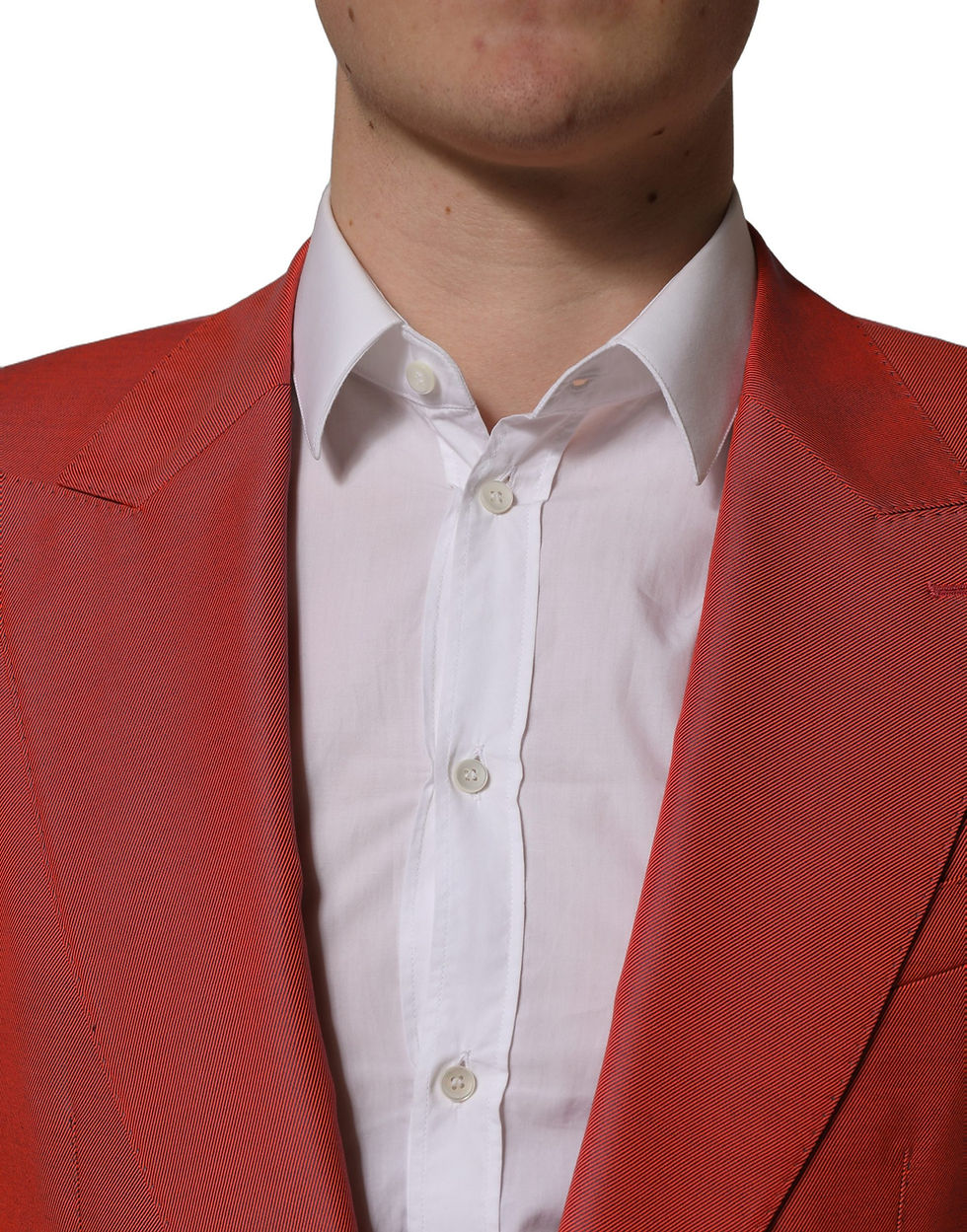 Thumbnail: Dolce & Gabbana Red Wool Single Breasted Men Blazer Jacket