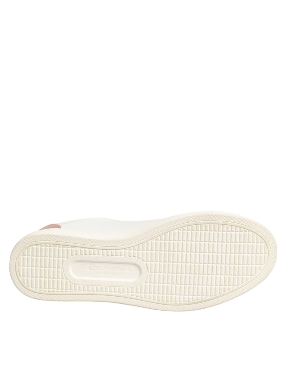 Thumbnail: Dolce & Gabbana White Pink Leather Low Top Sneakers Shoes