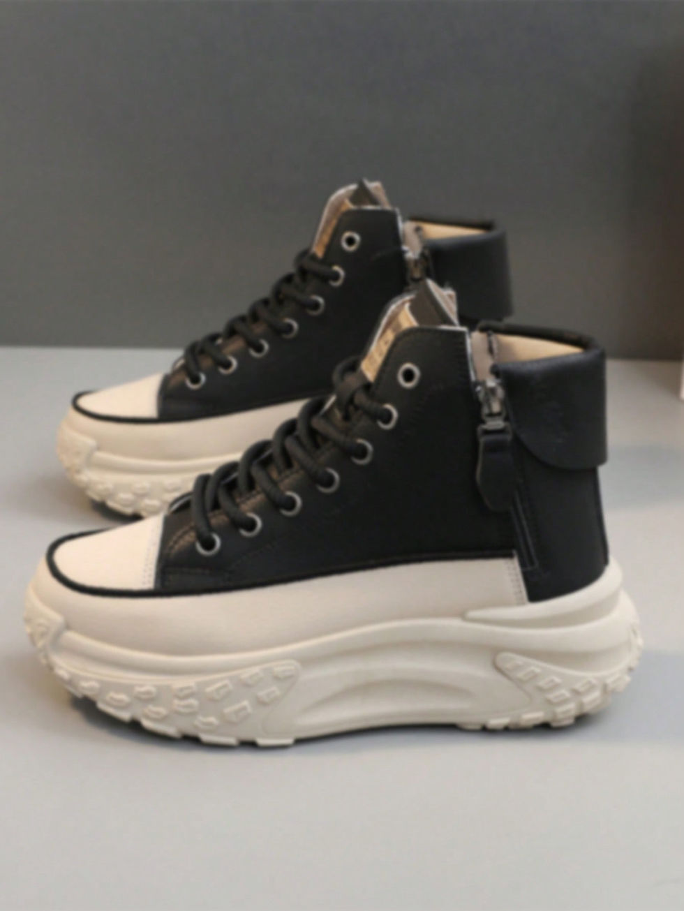 Thumbnail: High-Top Zip Up Platform Sneakers