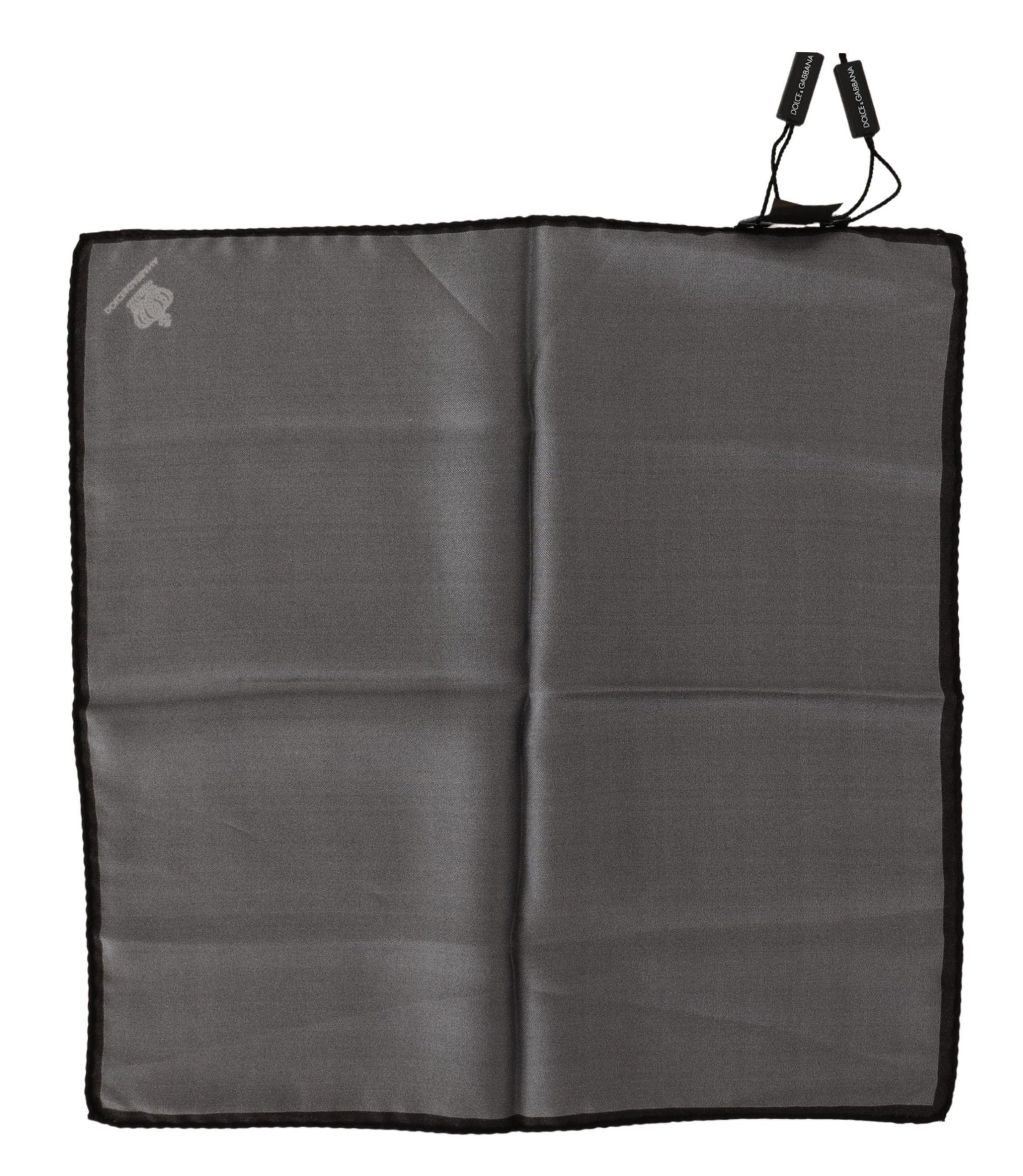 Dolce & Gabbana Gray 100% Silk Square Handkerchief Gray 100% Silk Square