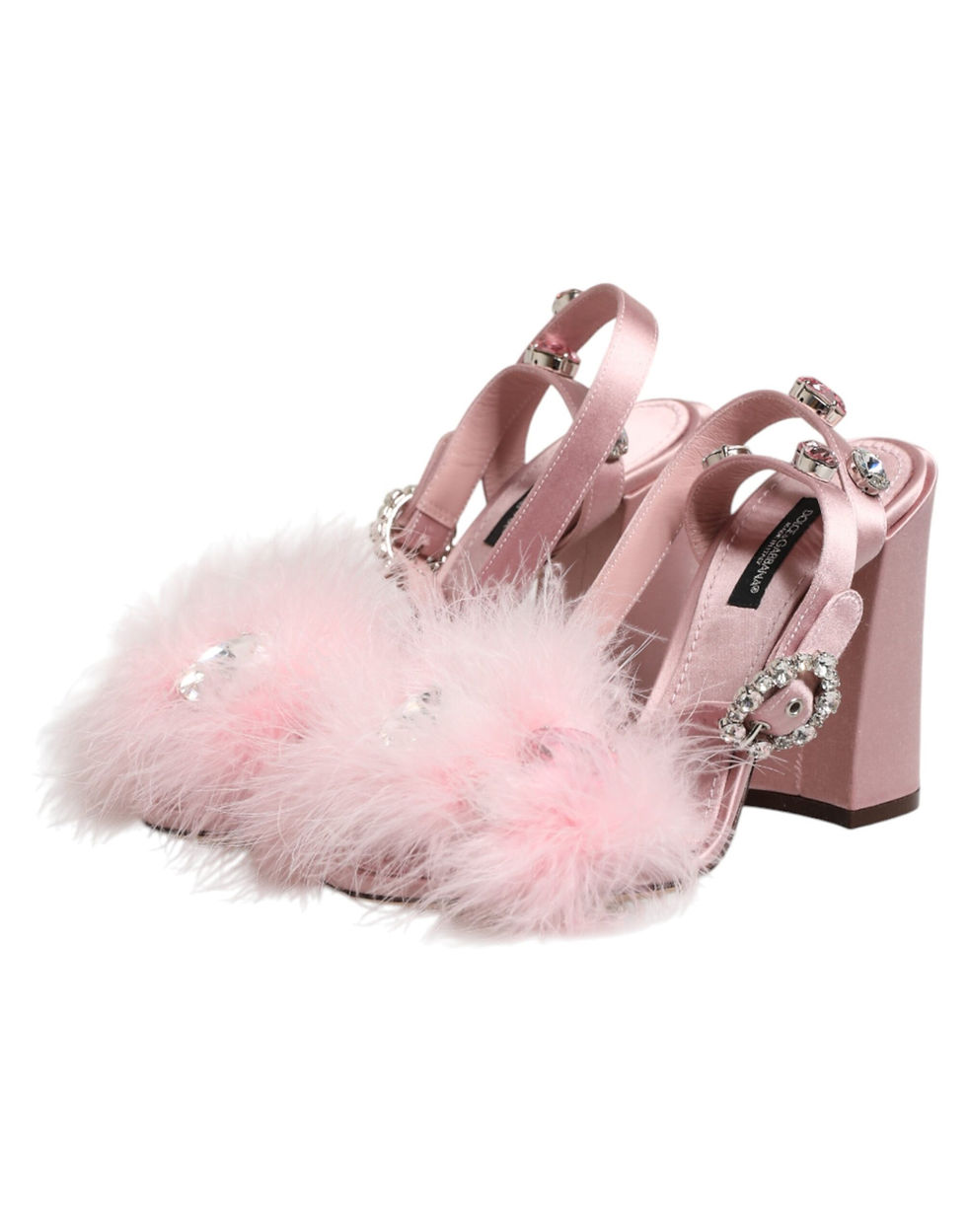 Thumbnail: Dolce & Gabbana Pink Sequined Ankle Strap Sandals Shoes