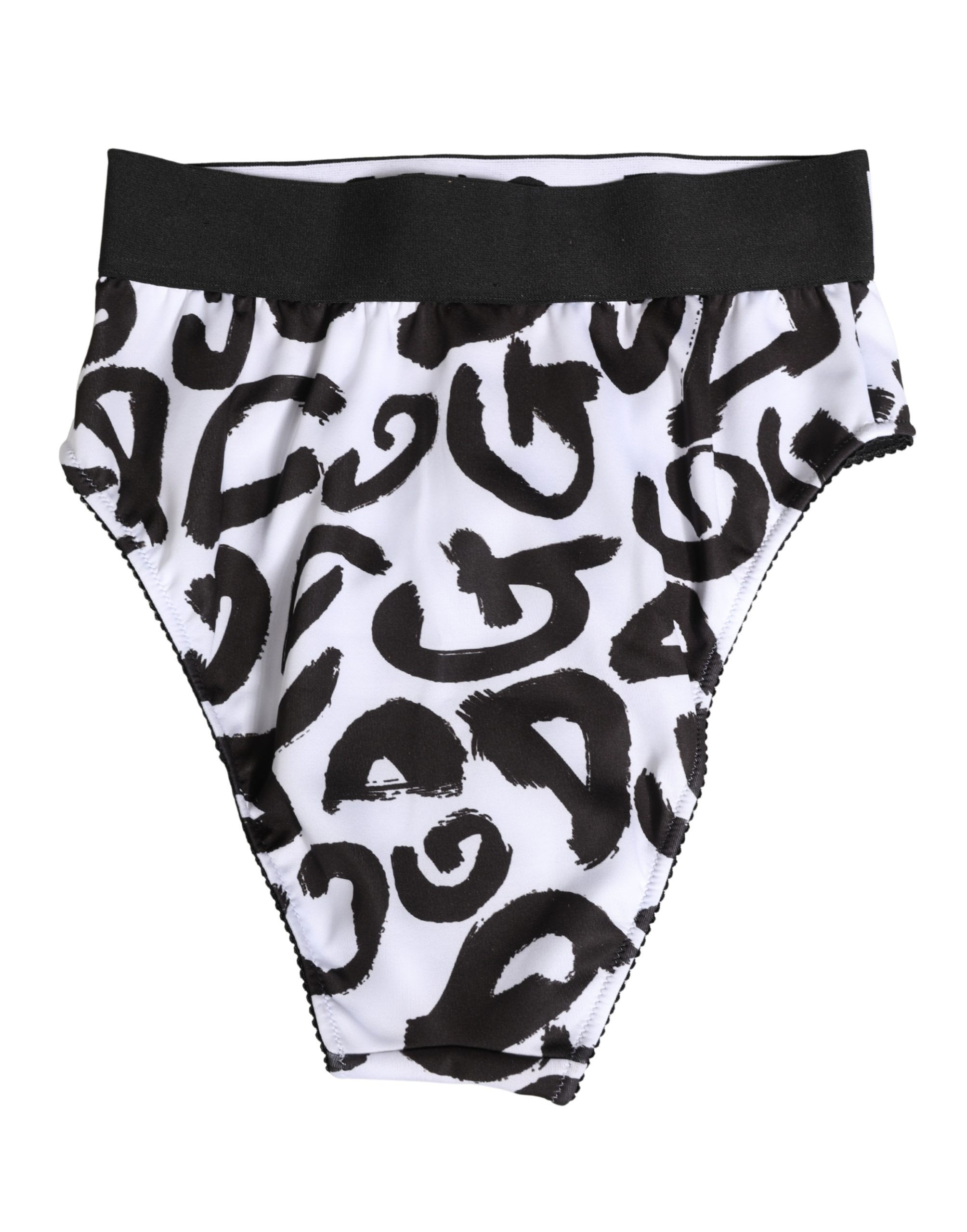 Dolce & Gabbana Black White Graphic Logo High Brief Underwear