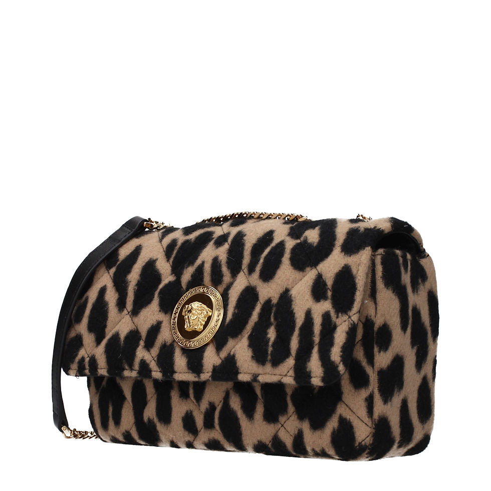 Thumbnail: Versace Brown Wool Shoulder Bag