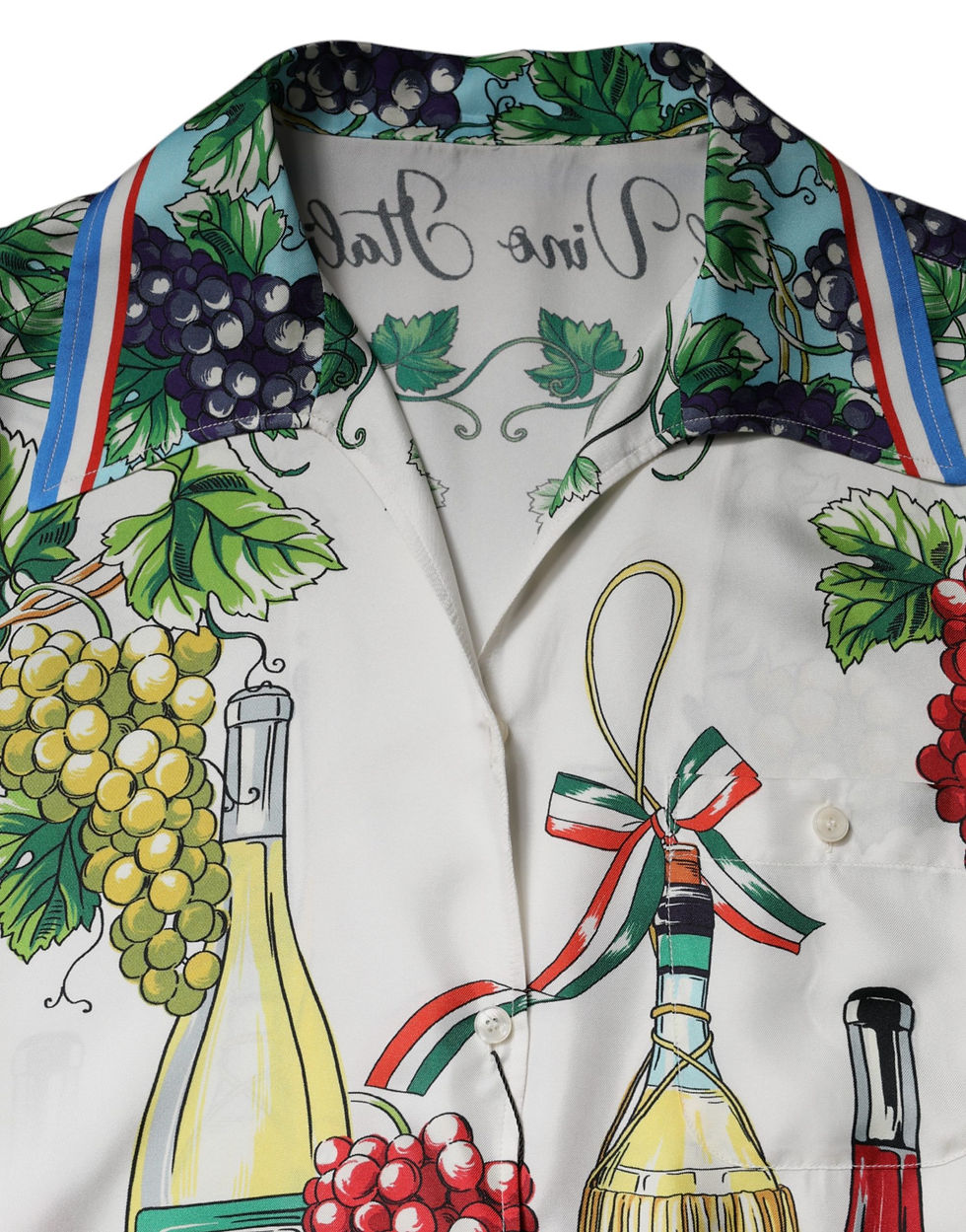 Thumbnail: Dolce & Gabbana Multicolor Short Sleeve Silk Food Shirt Top