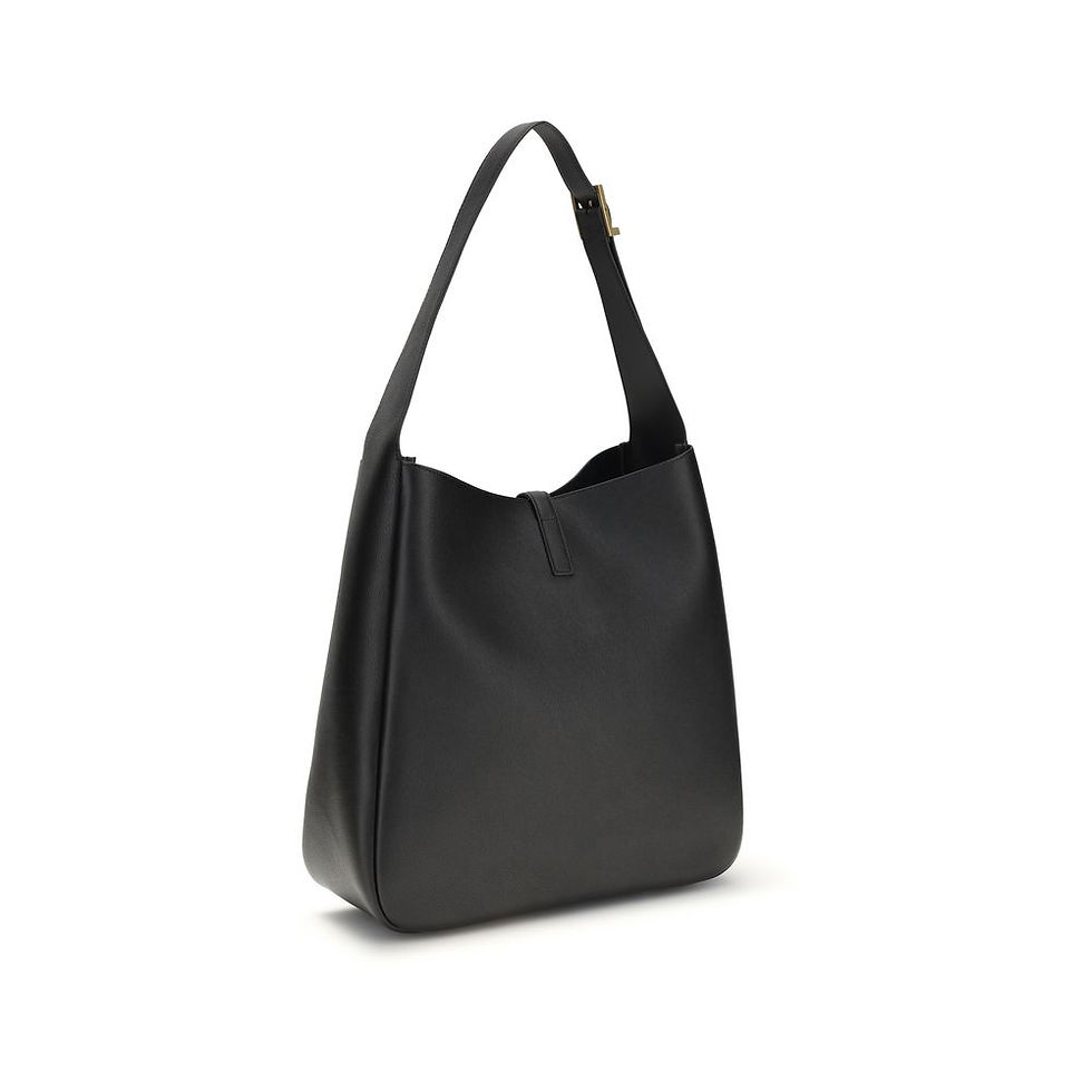 Thumbnail: Saint Laurent Black Calf Leather Bos Taurus Shoulder Bag
