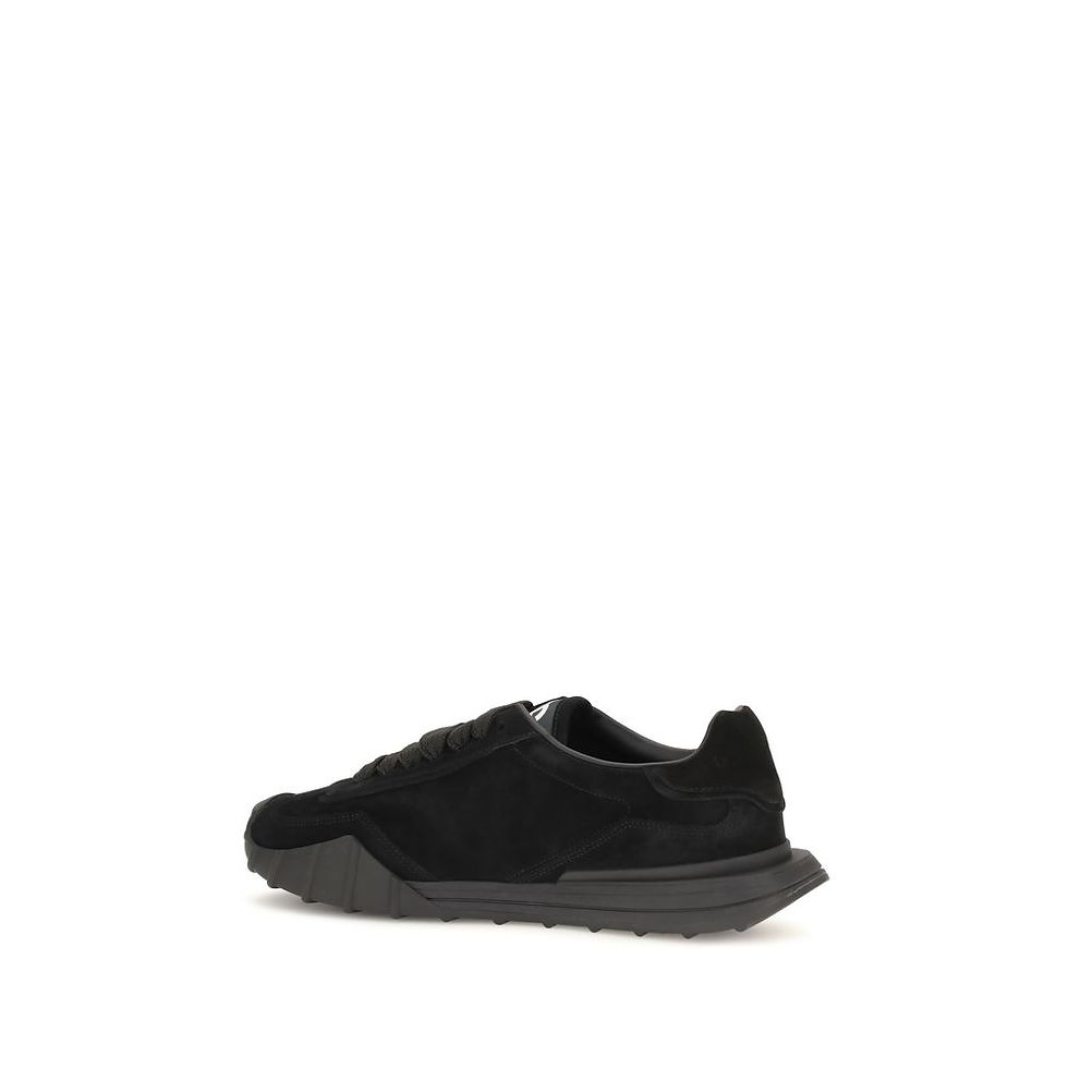 Thumbnail: Dolce & Gabbana Black Calf Leather Bos Taurus Athletic Sneakers