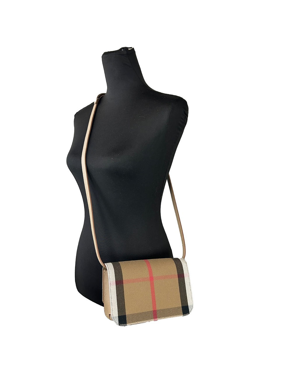 Thumbnail: Burberry Small Leather Madison Crossbody Check Bag