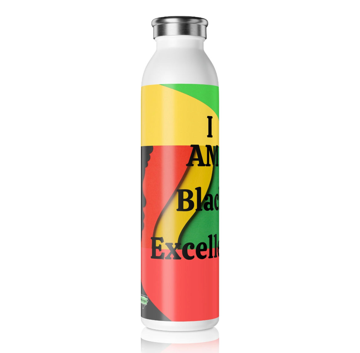 I Am Black Excellence Slim Water Bottle 20oz Black History Month
