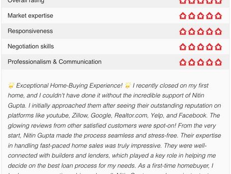 Another 5-Star Zillow review from a first time home buyer client in Anna TX!