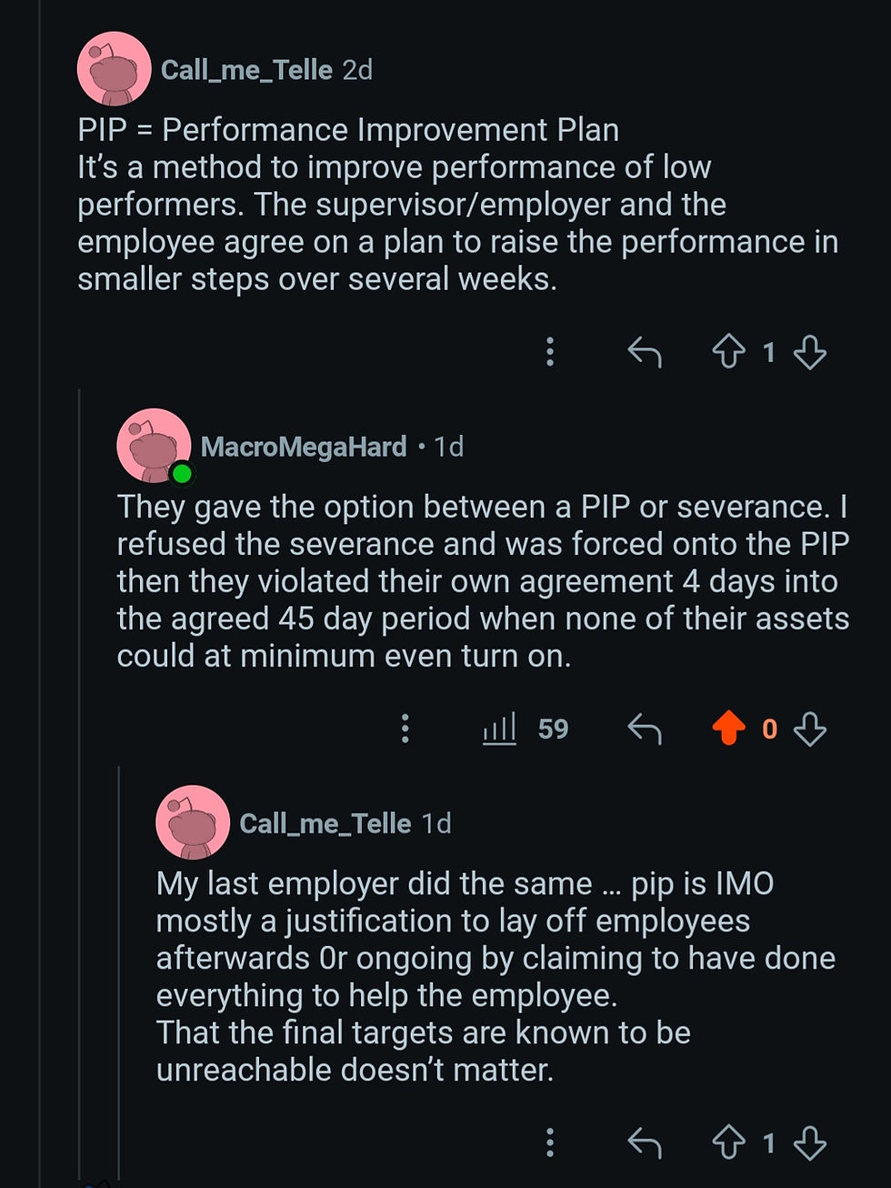 Employees are often put on retaliatory or inactionable PIPs at these tech companies as a form of gaslighting to scapegoat their own engineers for poor management decisions - violations of labor law have become normalized under a toxic culture of fear, intimidation, and concealment.