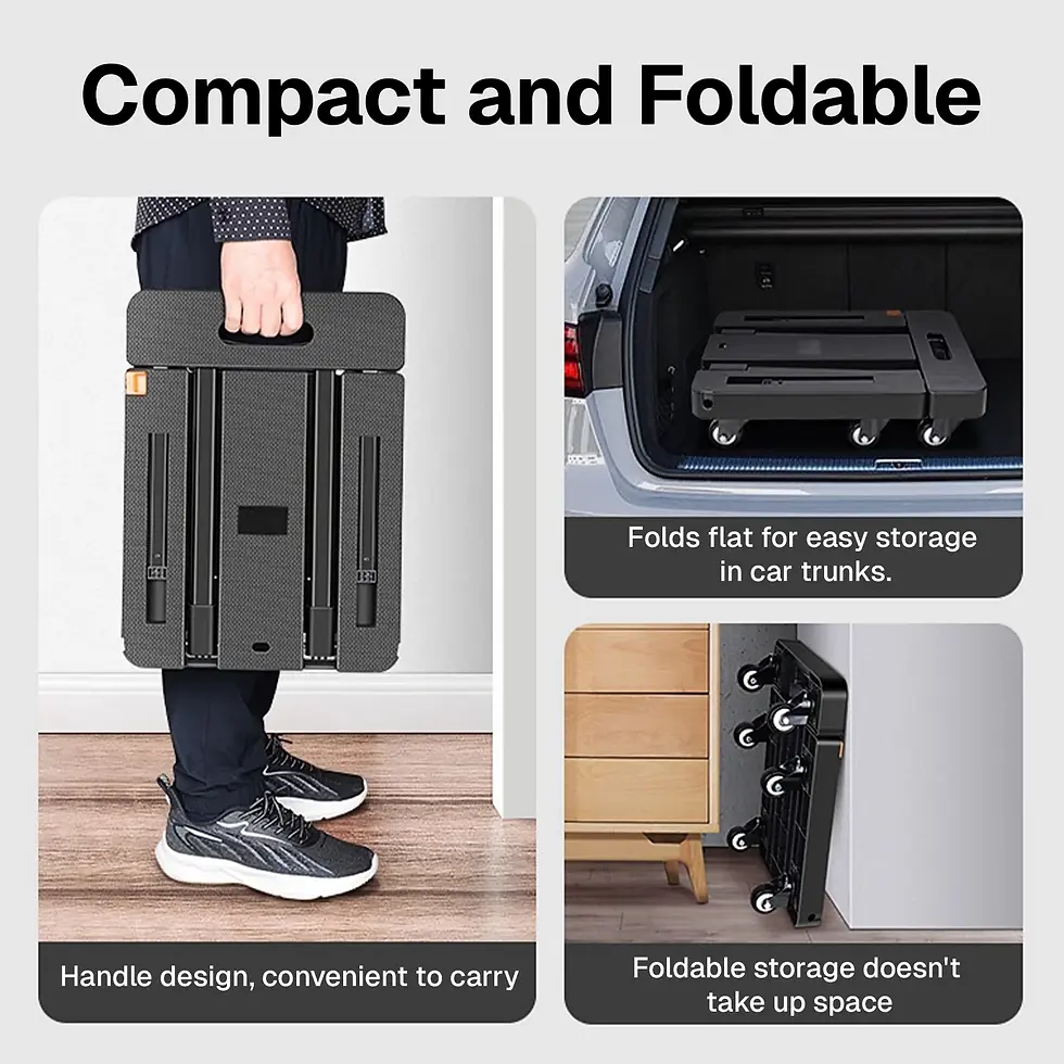 Thumbnail: Folding Hand Truck Dolly Cart – 6 Wheels, Lightweight, Portable Utility Cart