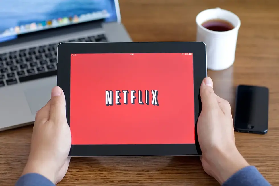 Netflix homescreen on a tablet.