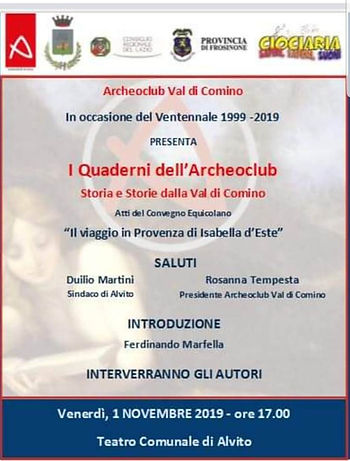 Quaderni dell'archeoclub, Alvito, San Donato, Convegni, Presentazione Libro