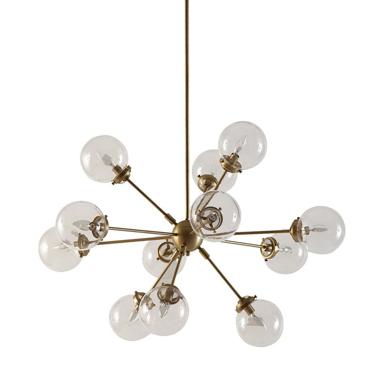 Thumbnail: Paige 12-Light Chandelier with Oversized Globe Bulbs Gold