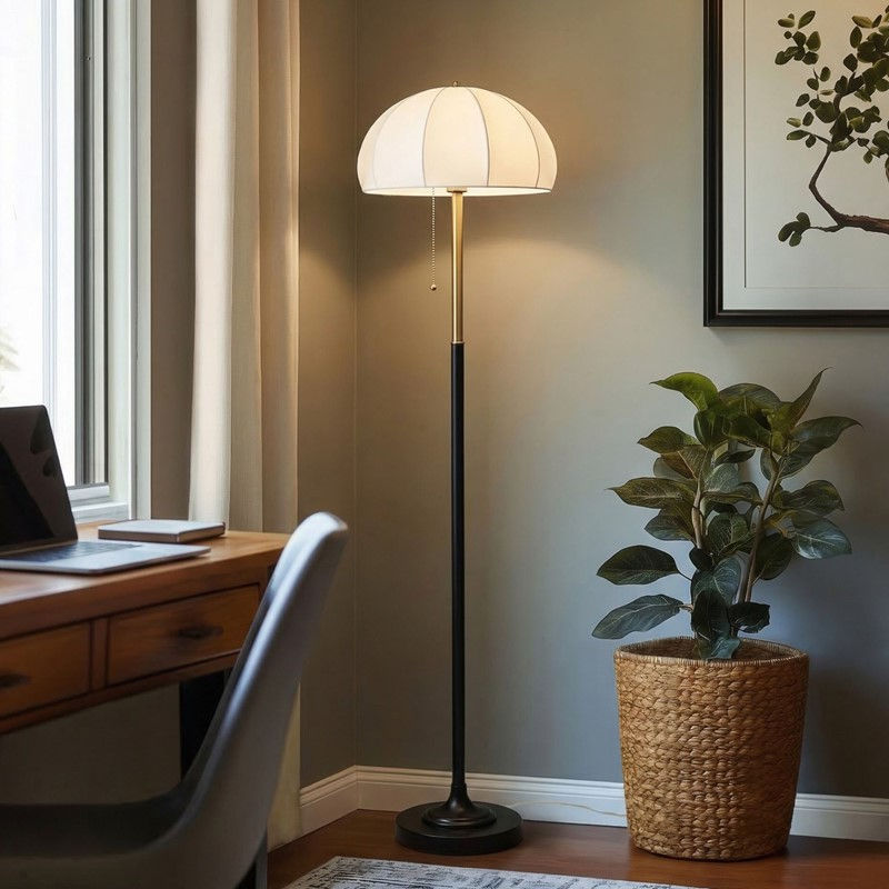 Thumbnail: Serin Dimmable Floor Lamp with Dome Shade