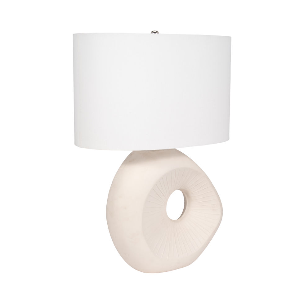 Thumbnail: 26" Ceramic Table Lamp With Shade, Beige