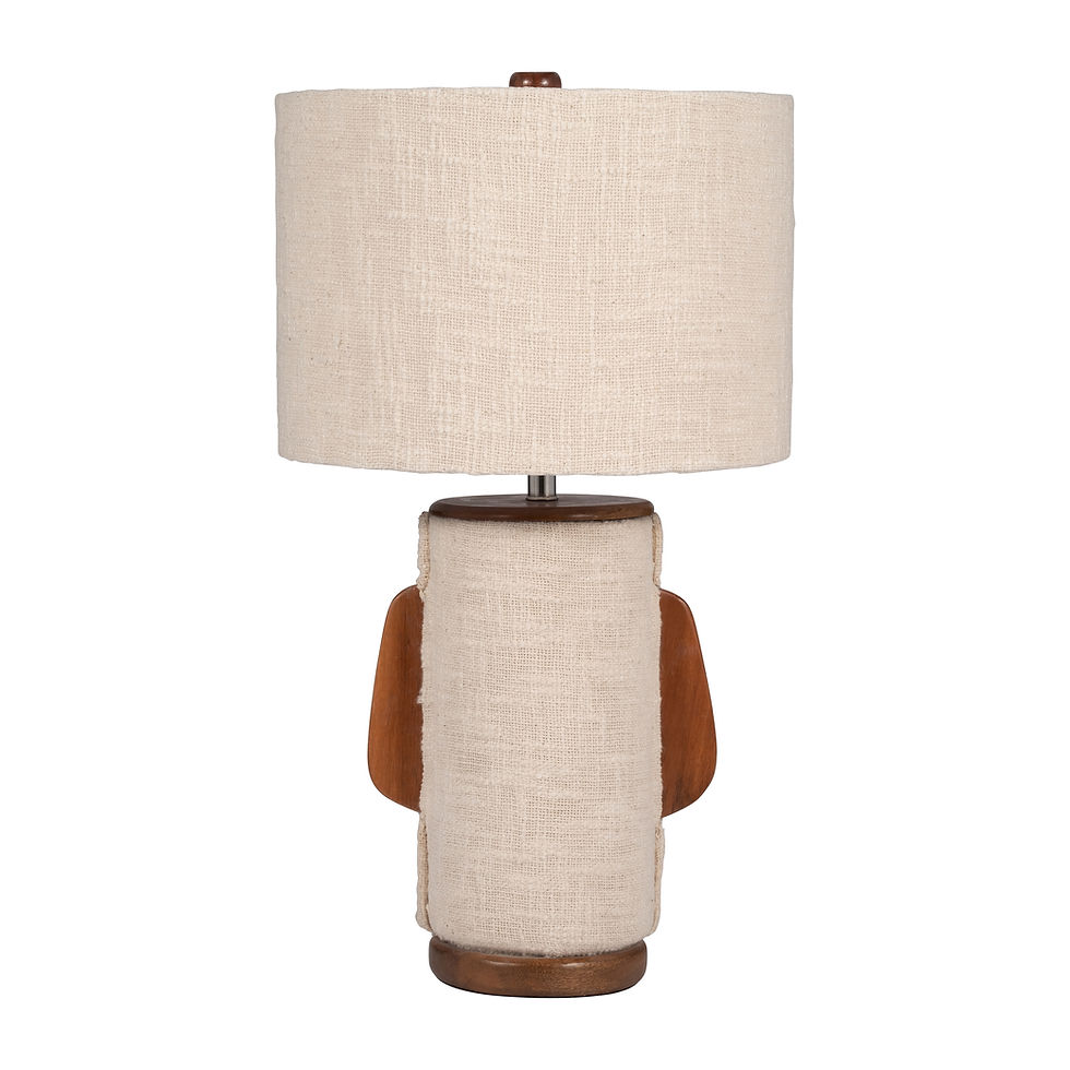 Thumbnail: 24" Ecomix Fabric Lamp With Wood, Ivory