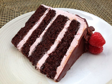 Chocolate Raspberry Truffle Cake