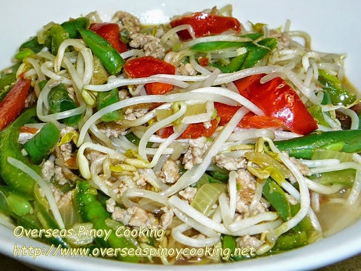 Ginisang Togue with Pork Giniling Recipe