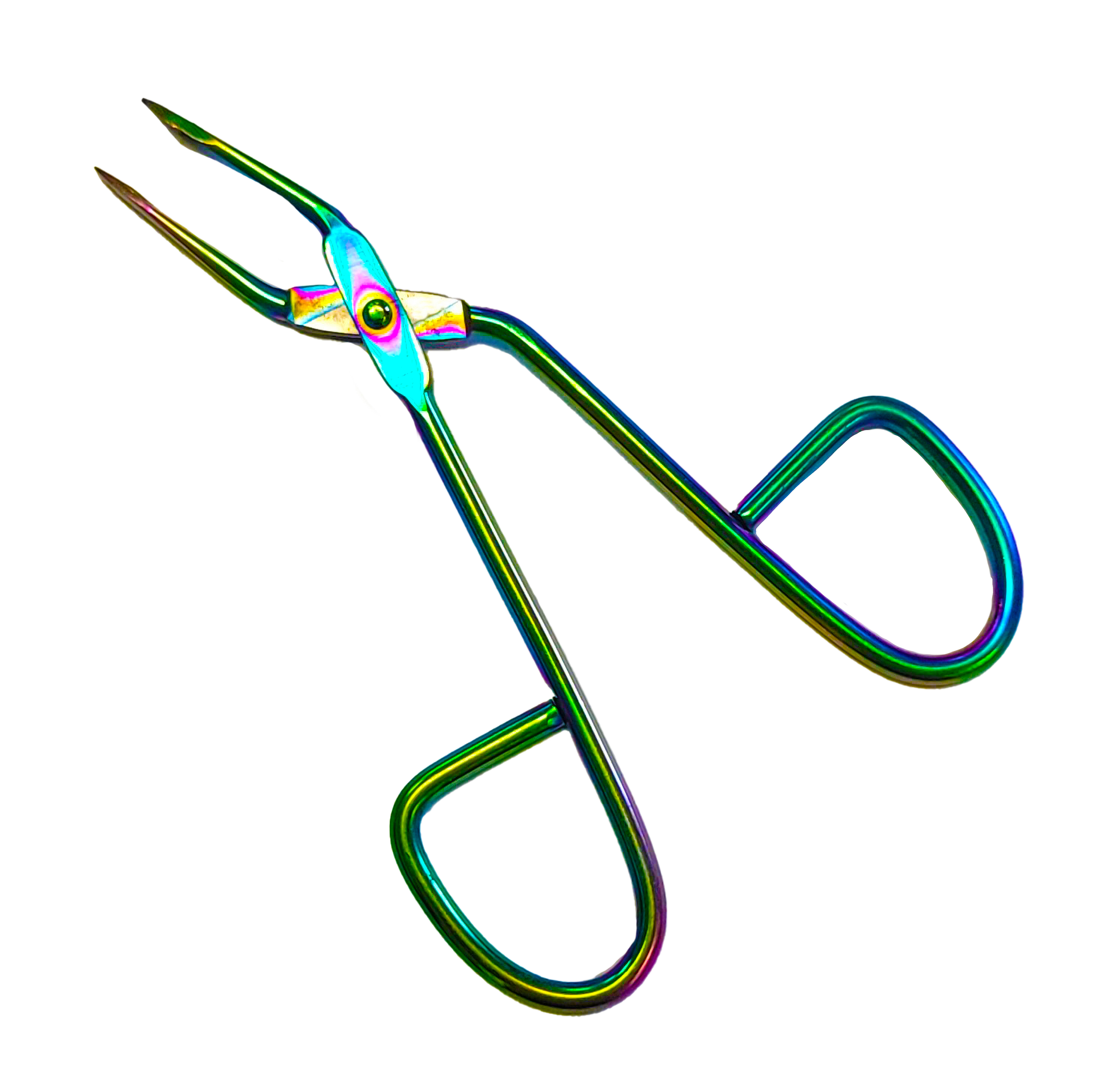 Scissor Handle Flat Tip (Rainbow Titanium Finish)