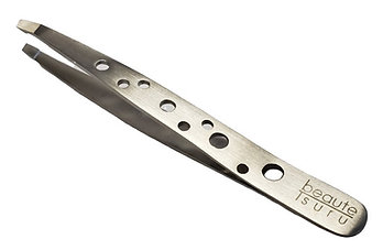 Slanted 5 Holes Gripper Tweezer Satin Finish 4.0"