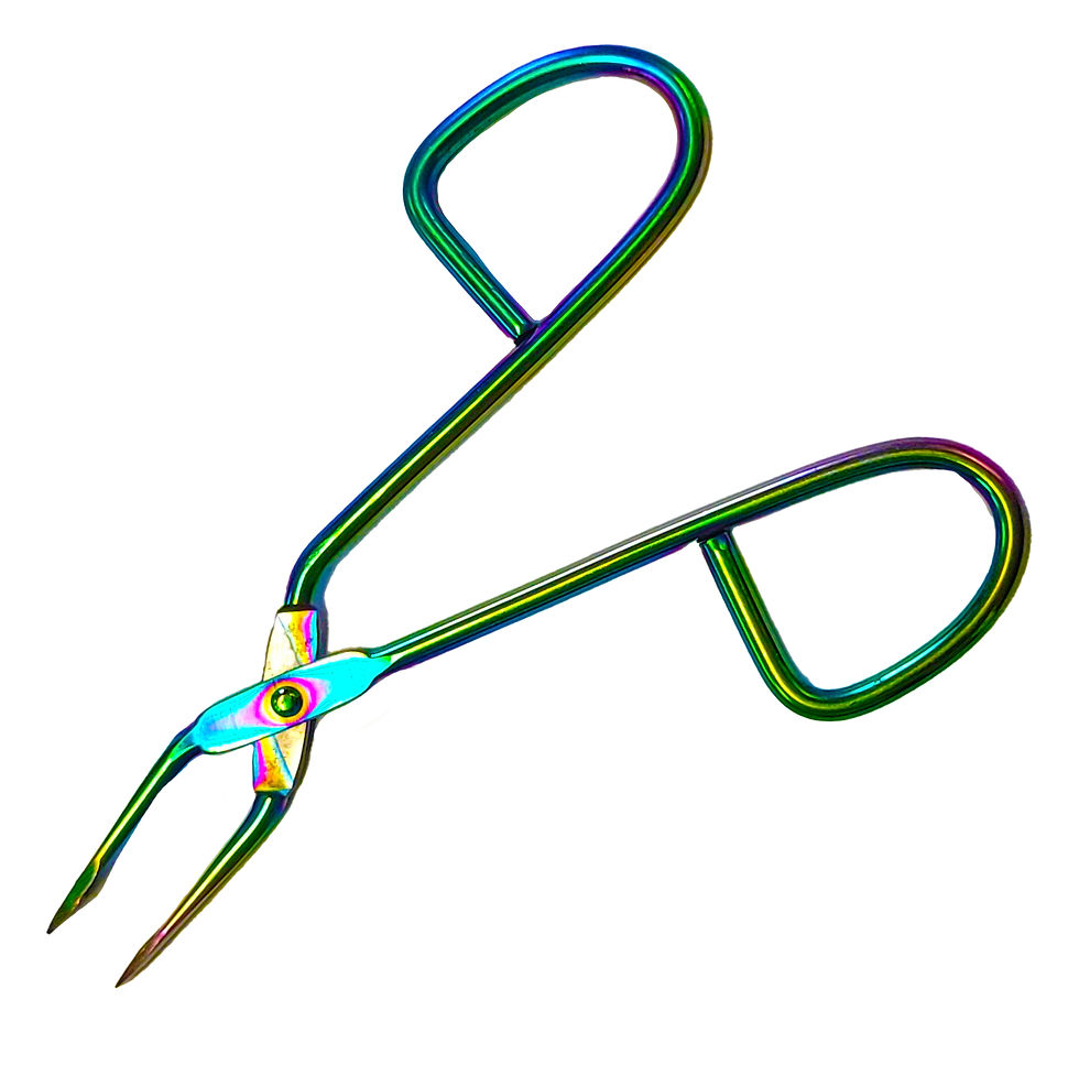 Thumbnail: Scissor Handle Flat Tip (Rainbow Titanium Finish)