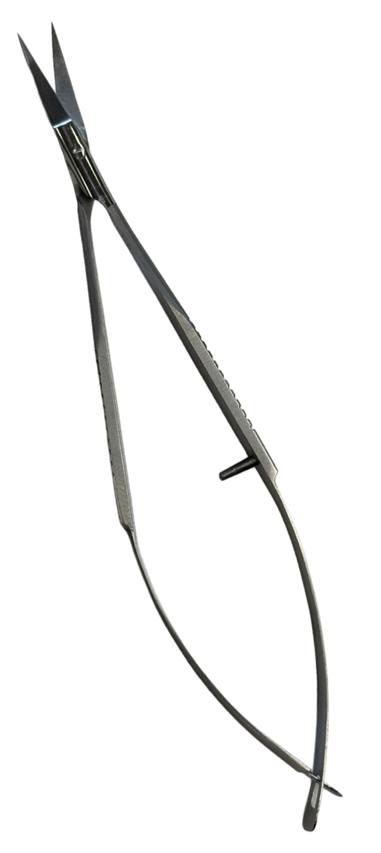 Spring Handle Brow Scissor Ionox Laser Tip Curve Silver 4.25"